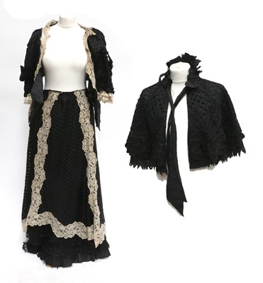 Lot 2236 - 19th Century Black Silk Costume Labelled 'May...