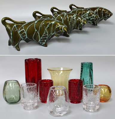 Lot 345 - Various Whitefriars Bubble Glass Vases, in...