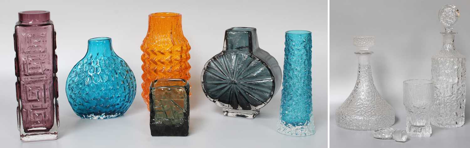 Lot 359 - Various Textured Whitefriars Glass Including,...