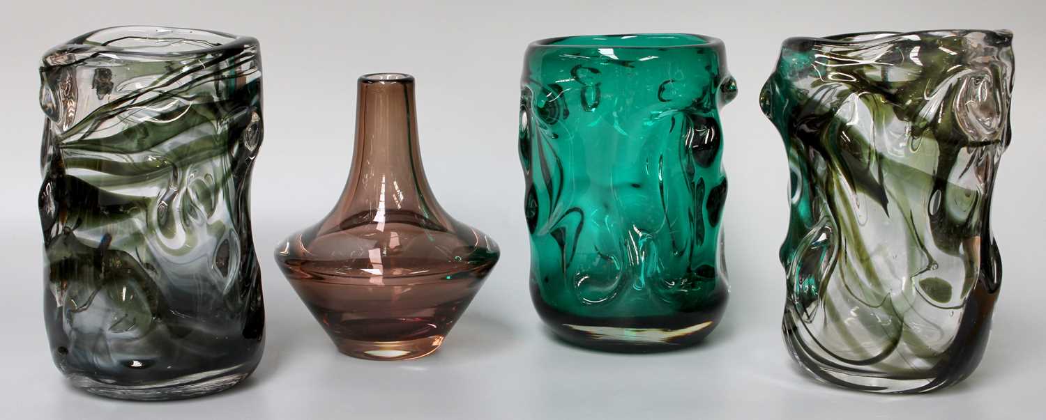 Lot 339 - Two Whitefriars Textured ''Seaweed'' Vases, a...