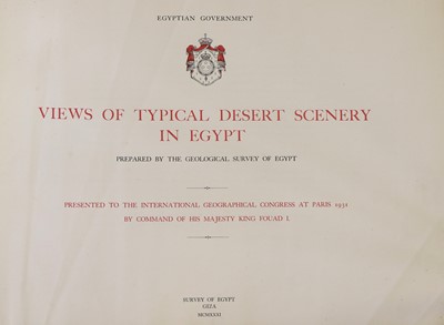 Lot 111 - Geological Survey of Egypt. Views of Typical...