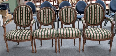 Lot 1254 - A Set of Four French Louis XVI Style Carved...