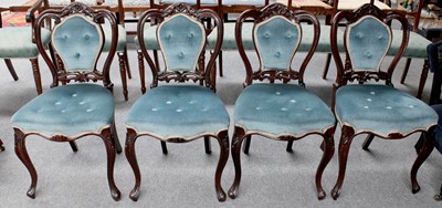 Lot 1251 - A Set of Four Victorian Rosewood Salon Chairs,...