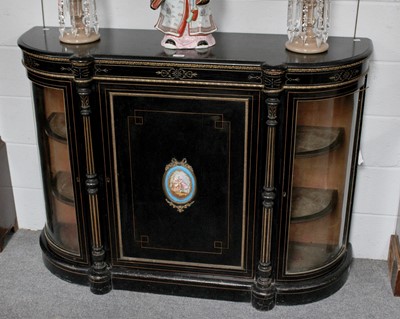 Lot 1266 - A Regency Gilt Metal Mounted Ebonised Credenza,...