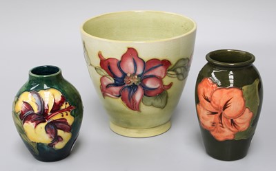 Lot 349 - Two Walter Moorcroft Hibiscus Pattern Small...