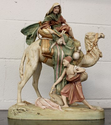 Lot 456 - A Royal Dux Model of a Camel Rider, post 1919,...