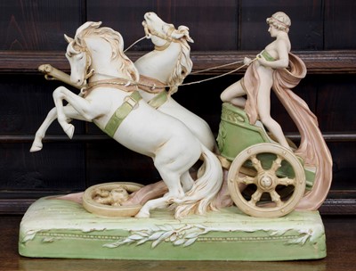 Lot 460 - A Royal Dux Model of a Charioteer, post 1919,...