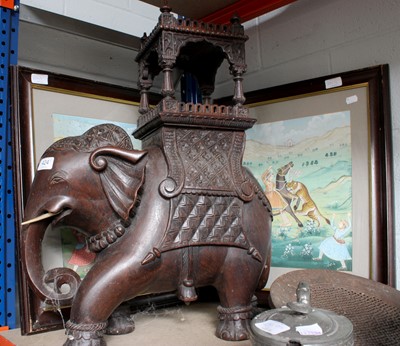 Lot 424 - An Indian Carved Hardwood Model of an Elephant...