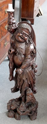 Lot 1243 - A 20th Century Chinese Hardwood Carving Of Liu...