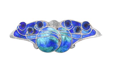 Lot 2027 - An Art Nouveau Enamel Brooch, designed by...