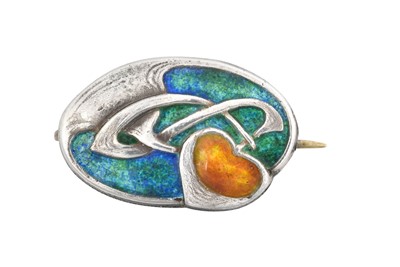 Lot 2021 - An Art Nouveau Silver Enamel Brooch, by...