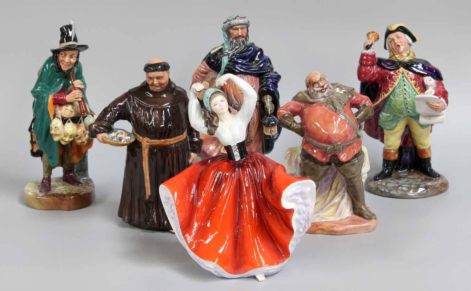 Lot 377 - Six Royal Doulton Figures, including Good King...