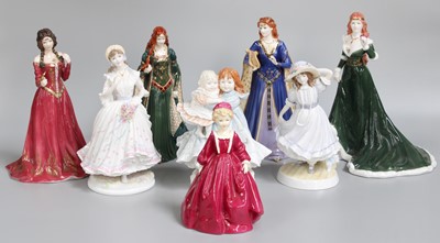 Lot 375 - Eight Royal Worcester Figures, including the...