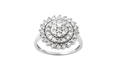 Lot 2058 - A 9 Carat White Gold Diamond Cluster Ring the...