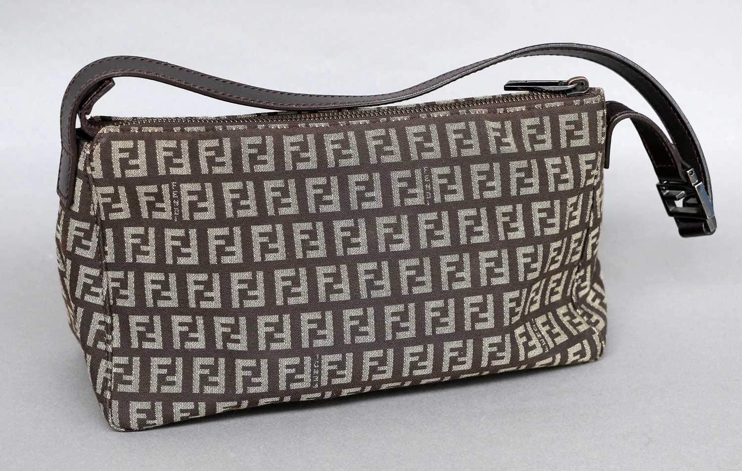 Lot 2114 - Fendi Brown Monogram Canvas Shoulder Bag with...