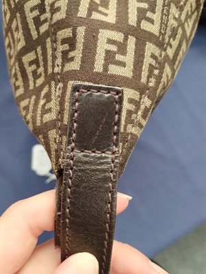 Lot 2114 - Fendi Brown Monogram Canvas Shoulder Bag with...