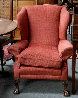 Lot 1322 - A Late 19th/Early 20th Century Wingback Chair,...