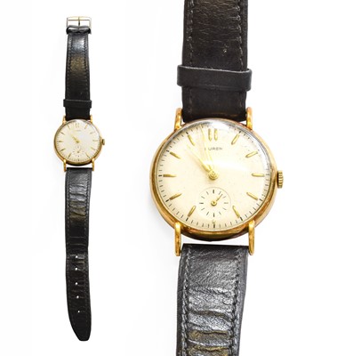 Lot 467 - A 9 Carat Gold Buren Wristwatch