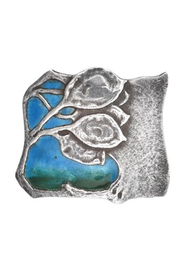 Lot 2008 - A Silver Art Nouveau Enamel Brooch, by William...