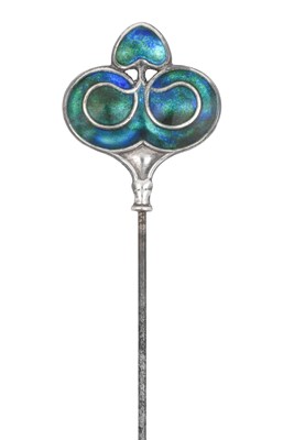 Lot 2014 - An Art Nouveau Enamel Hat Pin, attributed to...