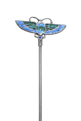 Lot 2010 - An Art Nouveau Enamel Hat Pin, by Charles...