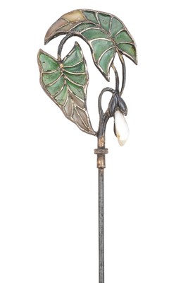 Lot 2015 - A Jugendstil Plique-à-Jour Enamel and Pearl...