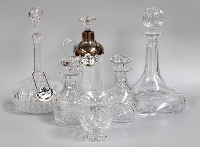Lot 404 - A George V Silver-Mounted Glass Decanter and...