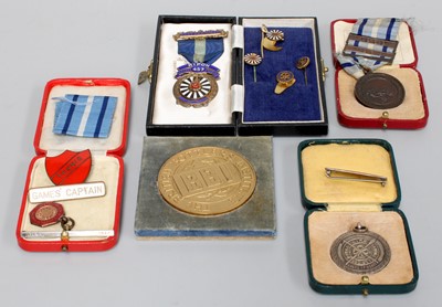 Lot 124 - Various Medals Including; enameled silver gilt...
