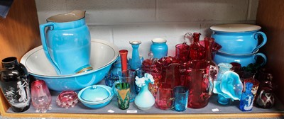 Lot 260 - A Collection of Victorian Coloured Glassware,...