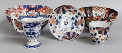 Lot 394 - A Japanese Imari Porcelain Beaker and Saucer,...