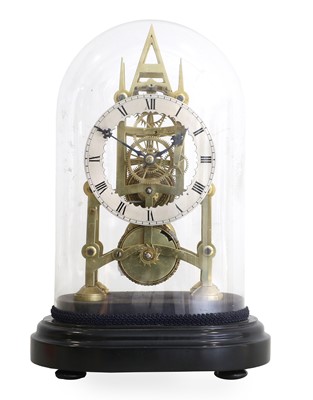 Lot 287 - A Brass Skeleton Mantel Timepiece, circa 1880,...