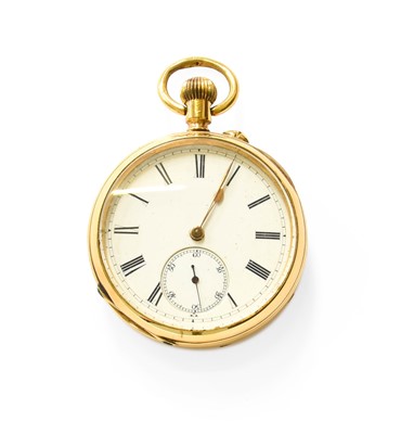 Lot 459 - An 18 Carat Gold Open Faced Pocket Watch, case...