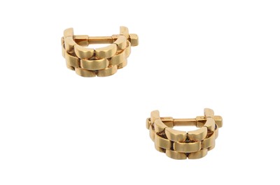 Lot 2364 - A Pair of Cufflinks, by Cartier of hinged...