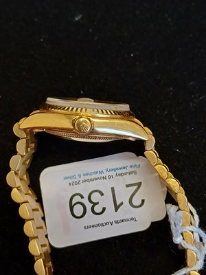 Lot 2139 - Rolex: A Lady's 18 Carat Gold Automatic...