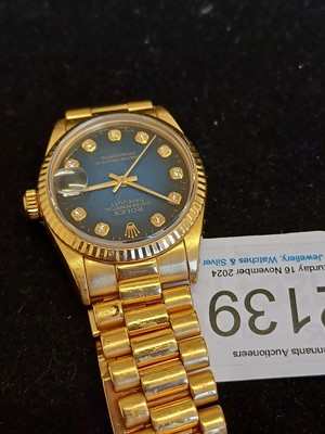 Lot 2139 - Rolex: A Lady's 18 Carat Gold Automatic...