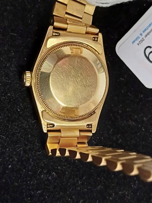 Lot 2139 - Rolex: A Lady's 18 Carat Gold Automatic...