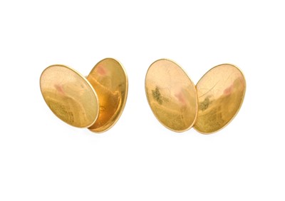 Lot 498 - A Pair of 9 Carat Gold Cufflinks, comprising...