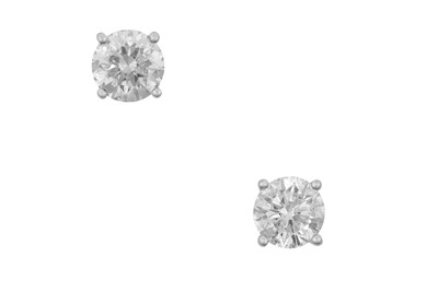 Lot 2229 - A Pair of 18 Carat White Gold Diamond...