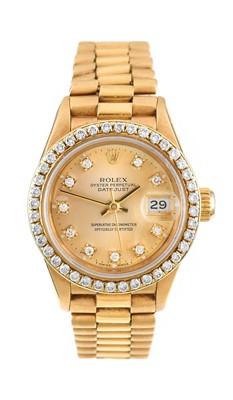 Lot 2175 - Rolex: A Lady's 18 Carat Gold Automatic...