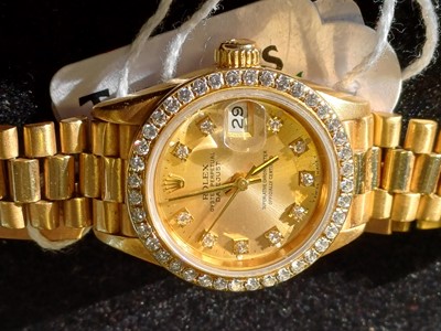 Lot 2175 - Rolex: A Lady's 18 Carat Gold Automatic...
