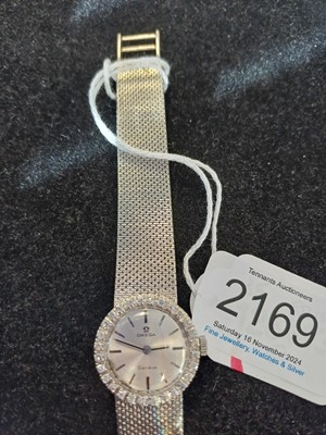 Lot 2169 - Omega: A Lady's 18 Carat White Gold Diamond...
