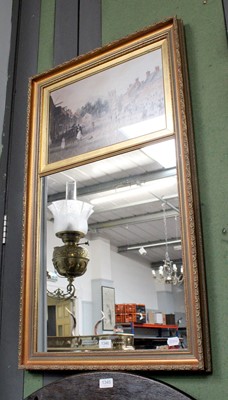 Lot 1346 - A Gilt Framed Mirror, the rectangular plate...