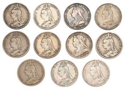 Lot 48 - 11x Victoria, Crowns, comprising; (4x)1889,...