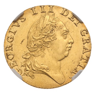 Lot 154 - George III, Guinea 1787, fifth laureate head...