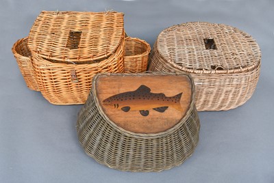 Lot 3197 - Three Decorative Wicker Creels