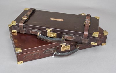 Lot 3178 - A pair of Bespoke Leather Fishing Tackle Cases