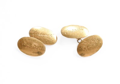 Lot 558 - A Pair of 18 Carat Gold Cufflinks, comprising...