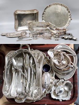Lot 383 - Silver Plate to Include, shell, fiddle and...