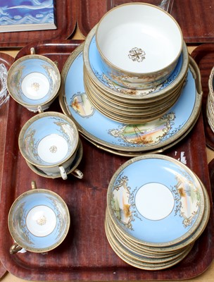 Lot 186 - A Noritake Porcelain Part Tea Service, blue...