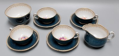 Lot 186 - A Noritake Porcelain Part Tea Service, blue...